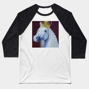 A white Horse Wearing a crown Baseball T-Shirt